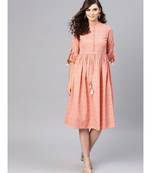 peach Foil Drawstring Dress