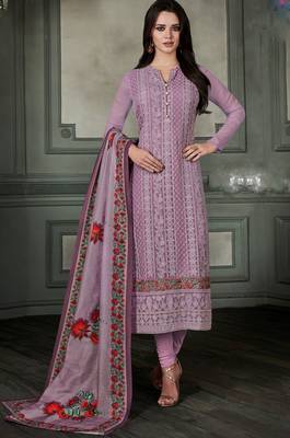 Light-purple chikankari georgette salwar 1