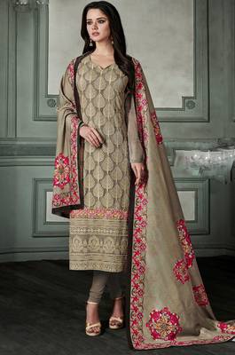 Light-brown chikankari georgette salwar 1