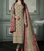 Light-brown chikankari georgette salwar