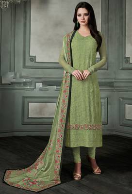 Light-green chikankari georgette salwar 1