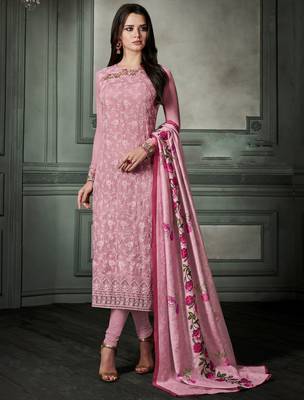 Baby-pink chikankari georgette salwar 1