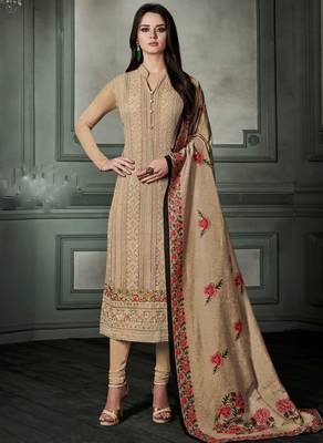Beige chikankari georgette salwar 1