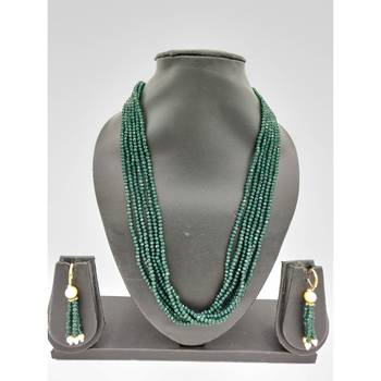 GREEN SWAROVSKI CRYSTAL NECKLACE  with earrings 1