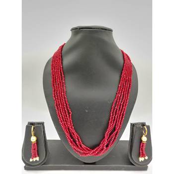 RED SWAROVSKI CRYSTAL NECKLACES with earrings 1