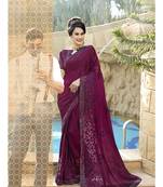 Purple woven georgette saree with blouse