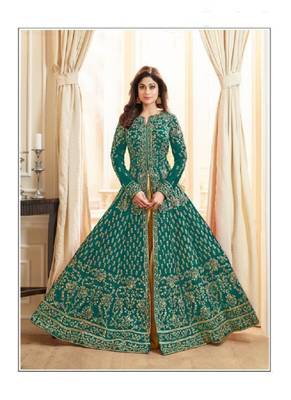 Violet embroidered jacquard salwar 1
