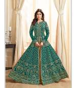 Violet embroidered jacquard salwar