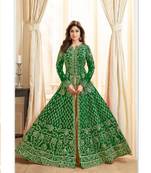 Green embroidered jacquard salwar