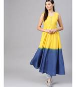 Yellow & blue Ombre Flared Maxi