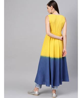 Yellow & blue Ombre Flared Maxi 3