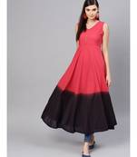 Red & Black Ombre Flared Maxi