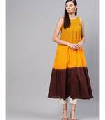 Mustard & Brown Ombre Tiered Maxi