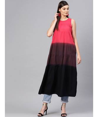 Red & Black Ombre Tiered Maxi 1