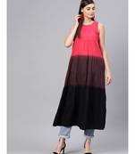 Red & Black Ombre Tiered Maxi