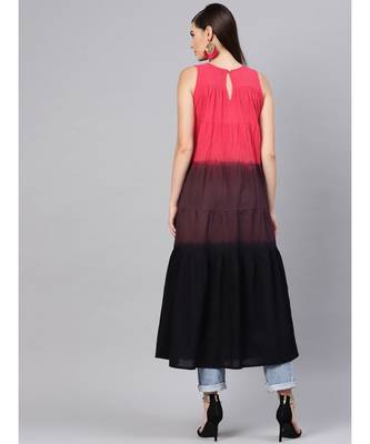 Red & Black Ombre Tiered Maxi 3