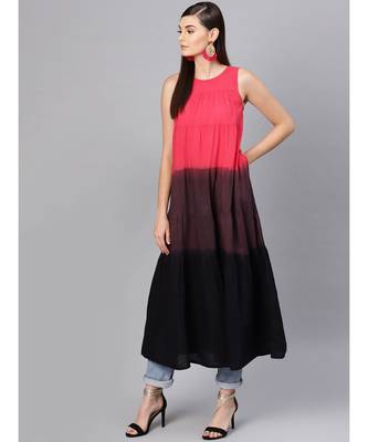 Red & Black Ombre Tiered Maxi 4