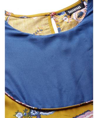 Mustard Paisley Gathered Yoke Dress 5