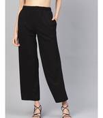 Black Inlay Pocket Palazzo Pants