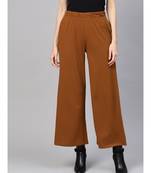 Brown Inlay Pocket Palazzo Pants