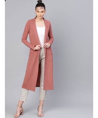Pink Pocket Detail Longline Shrug 1