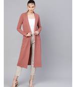 Pink Pocket Detail Longline Shrug