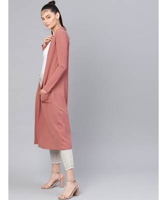 Pink Pocket Detail Longline Shrug 2