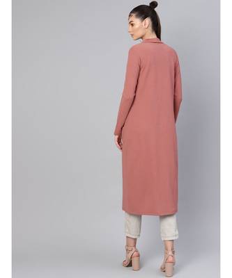 Pink Pocket Detail Longline Shrug 3