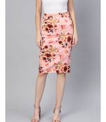 Pink Floral Pencil Skirt