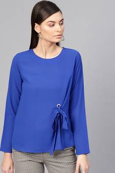 Royal Blue Front Tie Top