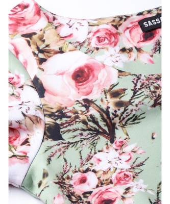 Green Floral Peplum Top 5