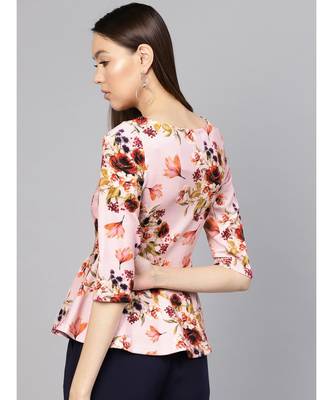 Pink Floral Peplum Top 3