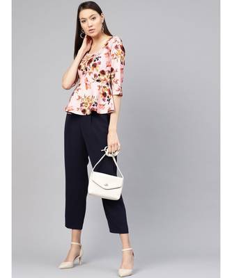 Pink Floral Peplum Top 4