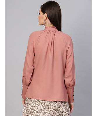 Baked Pink Pleated Collar Top 3