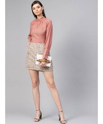 Baked Pink Pleated Collar Top 4