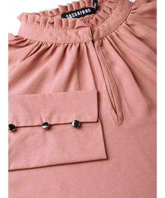 Baked Pink Pleated Collar Top 5