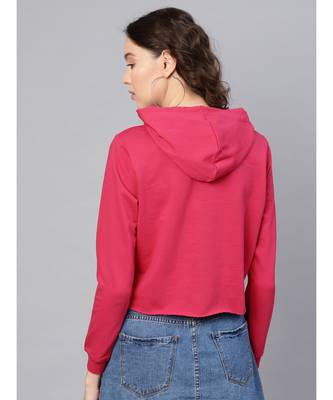 Fuchsia Rainbow Print Crop Hoodie 3