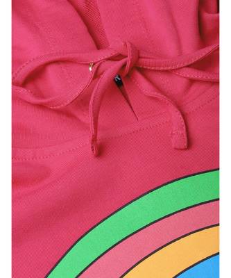 Fuchsia Rainbow Print Crop Hoodie 5