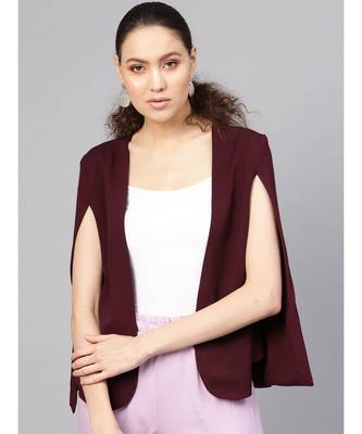 Burgundy Cape Jacket 1