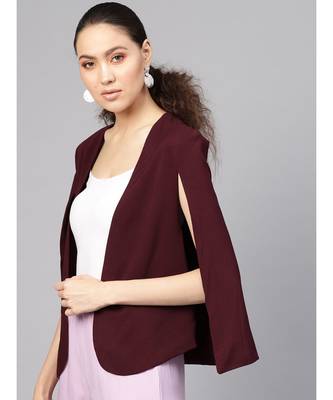 Burgundy Cape Jacket 2