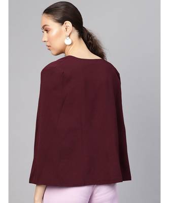Burgundy Cape Jacket 3