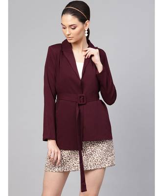 Burgundy Belted Jacket 1