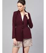 Burgundy Belted Jacket