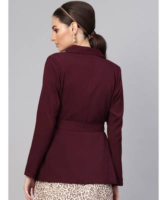 Burgundy Belted Jacket 3
