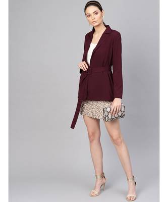 Burgundy Belted Jacket 4