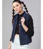 Navy Denim Distressed Waistcoat