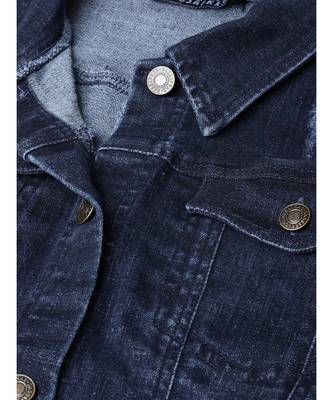 Navy Denim Distressed Waistcoat 5