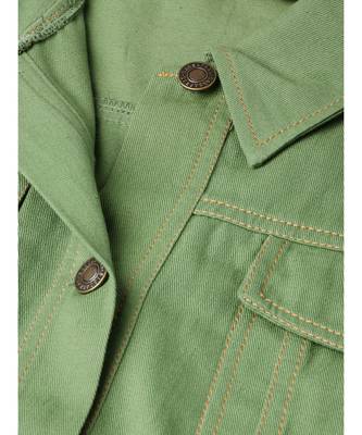 Olive Denim Crop Jacket 5