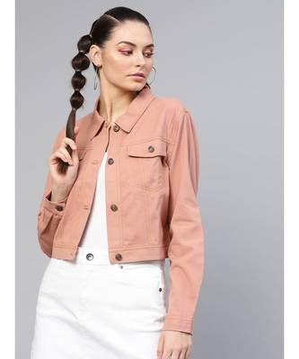 Pink Denim Crop Jacket 1