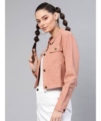 Pink Denim Crop Jacket 2